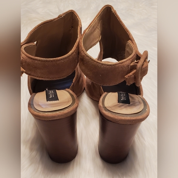 WHBM Nashton Tan Suede Slingback Block Heel Sandals Size 10 - Picture 6 of 7